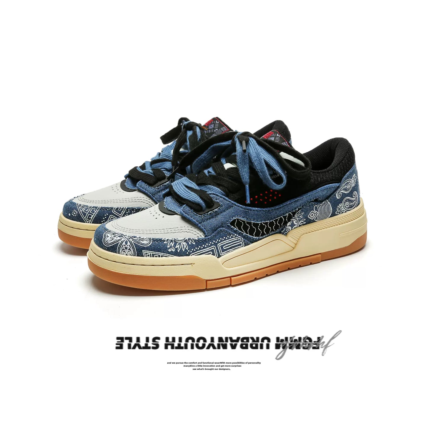 Cashew flower shoes sport sneakers lovers shoes niche thick bottom