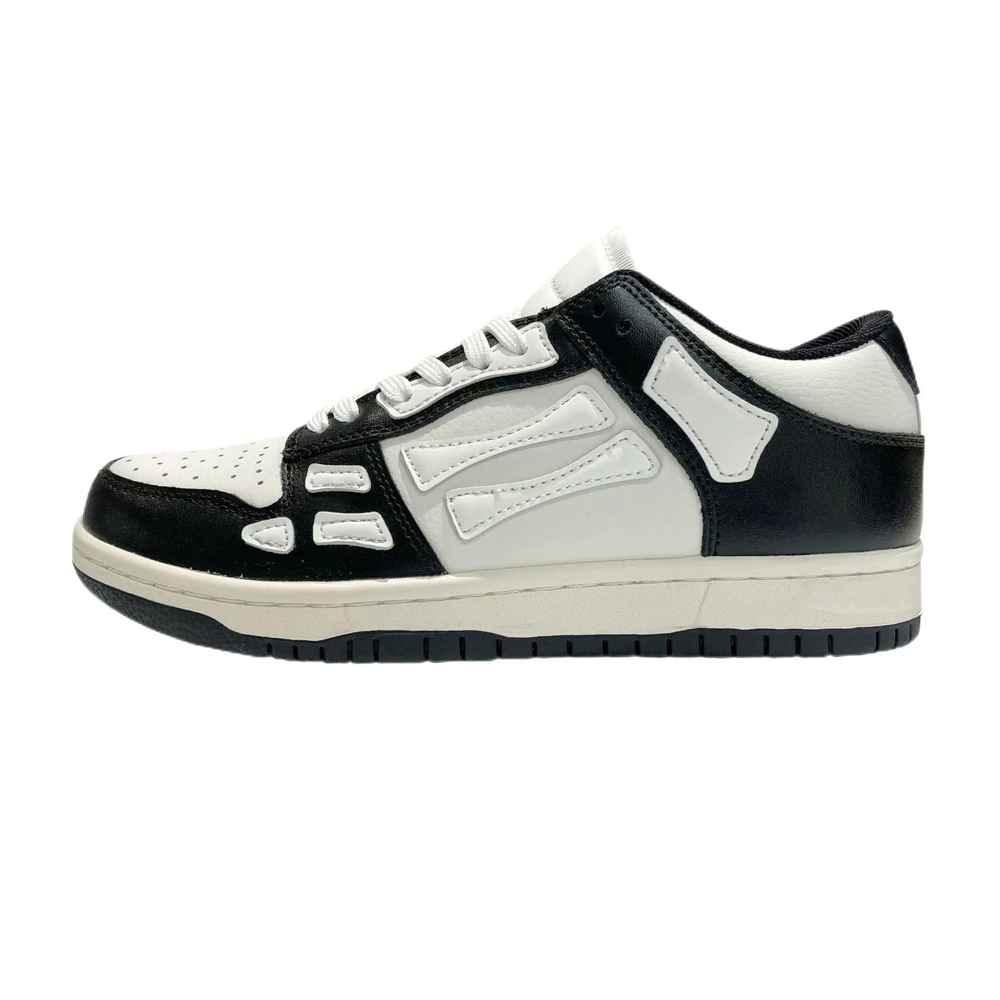 Bone black and white low top men's sneakers sports white shoes