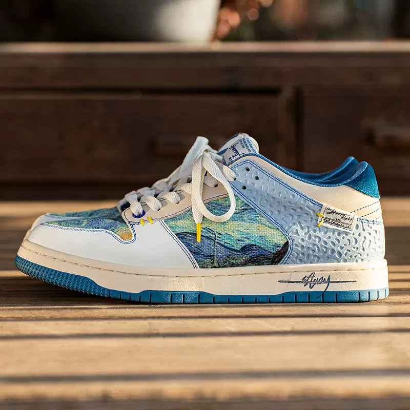 Oil painting board shoes retro thick bottom sports casual shoes trendy