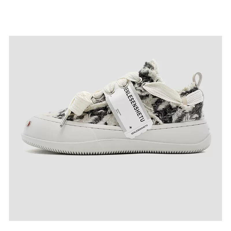 Niche Cheese Cat Smile Canvas Shoes Tan Kenji