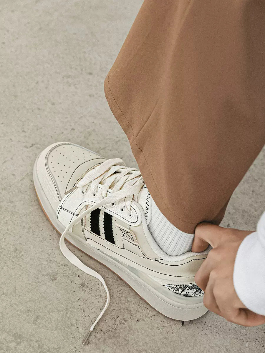 Niche line drawing sports shoes all-match casual white shoes