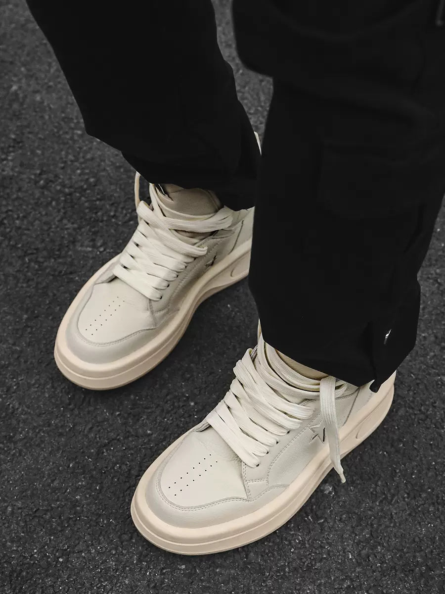 White shoes star high top couple sports trendy shoes