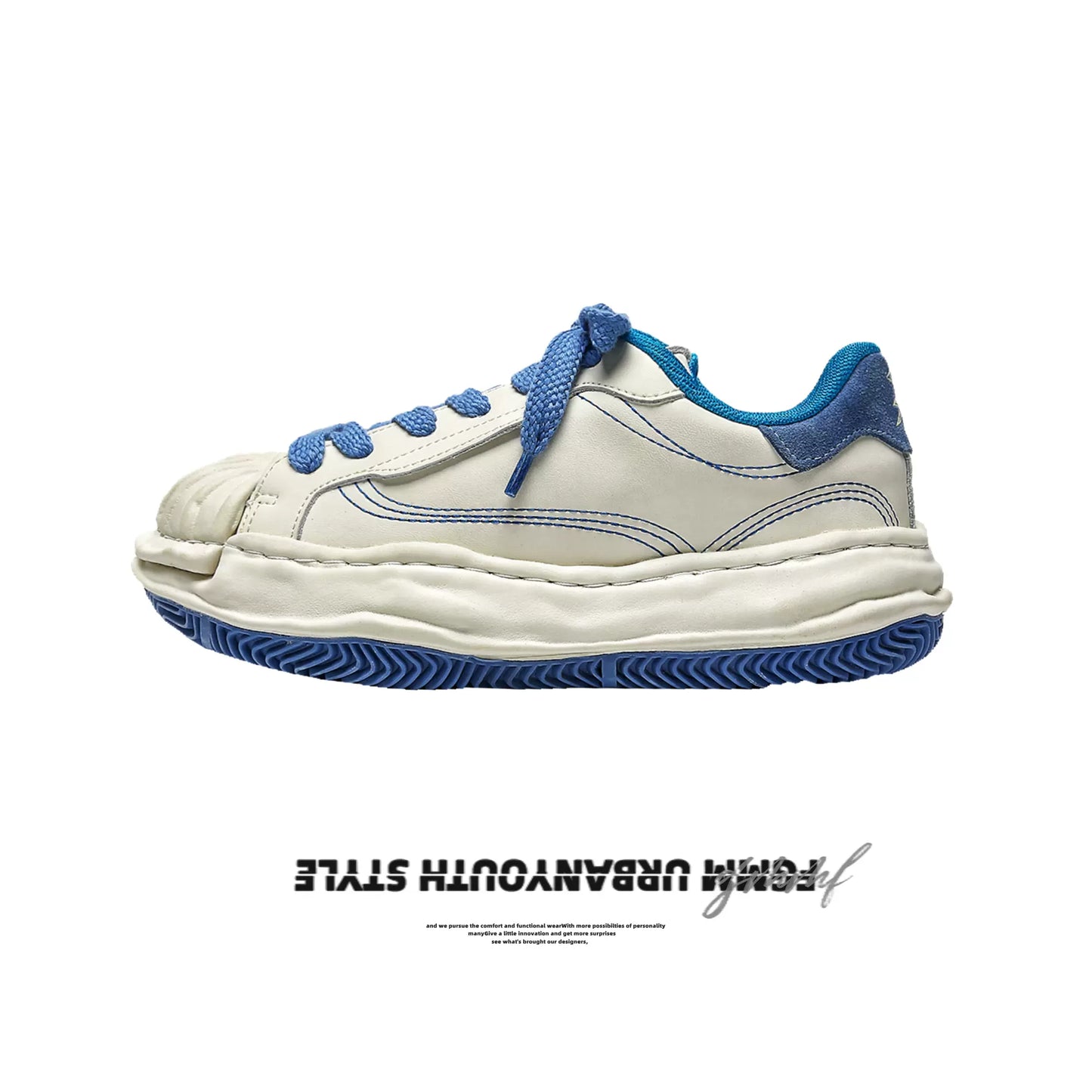 Dissolving shoes thick-soled niche men's shoes lovers shoes board shoes