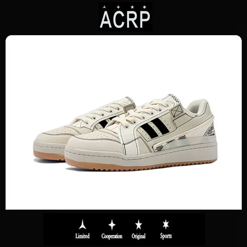 Niche line drawing sports shoes all-match casual white shoes