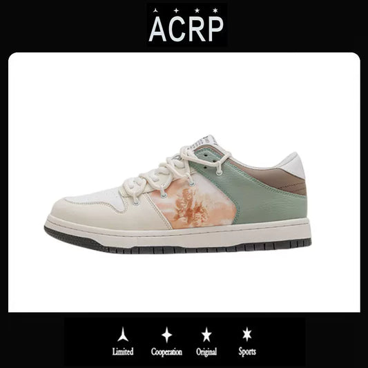 Morandi color angel oil painting sneakers casual shoes