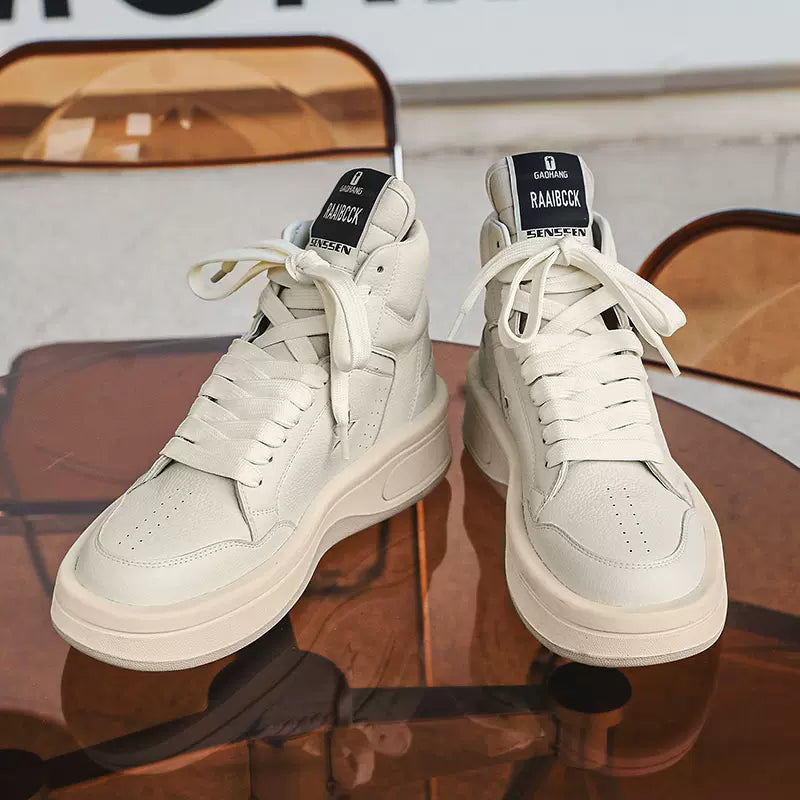 White shoes star high top couple sports trendy shoes
