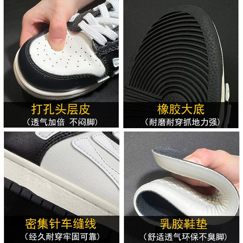 Bone black and white low top men's sneakers sports white shoes