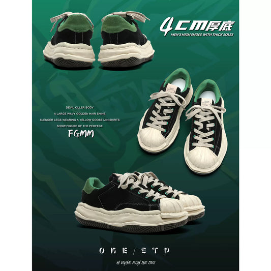 Dissolving shoes thick-soled niche men's shoes lovers shoes board shoes