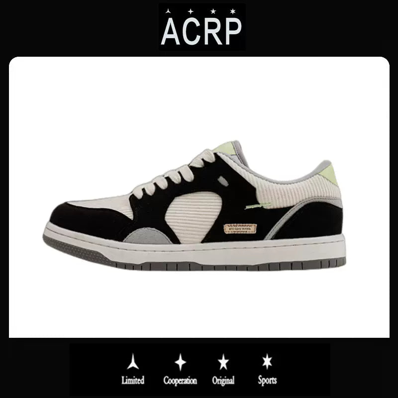 Deconstructed panda sneakers black and white corduroy shoes trendy shoes