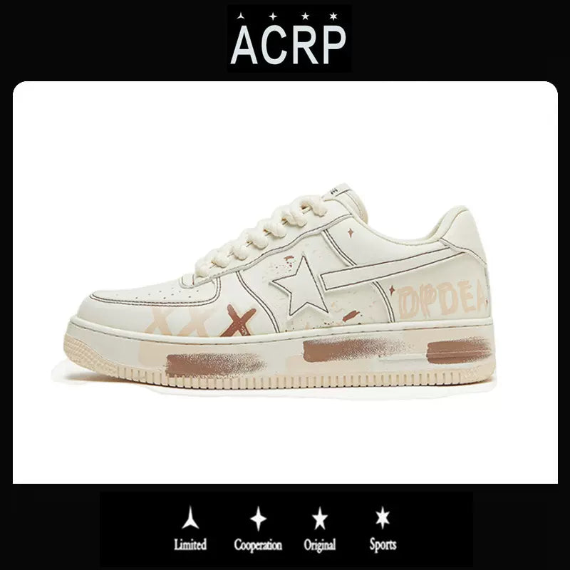 Graffiti skate shoes retro platform shoes casual couples