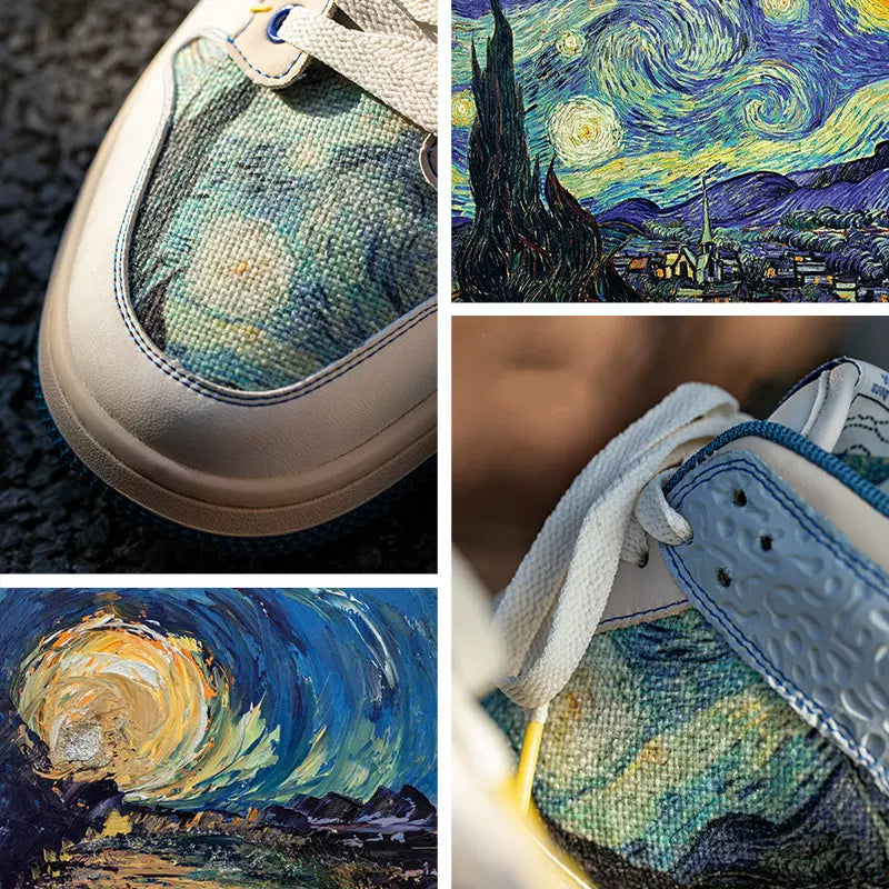 Oil painting board shoes retro thick bottom sports casual shoes trendy